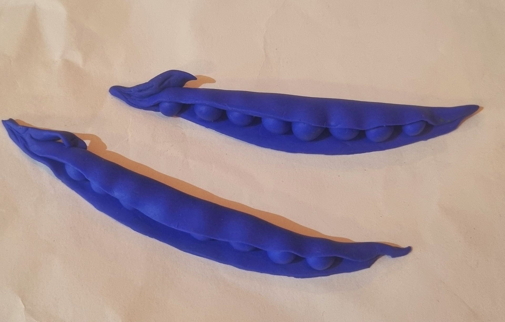 Porte-couteaux haricots en polymère bleu