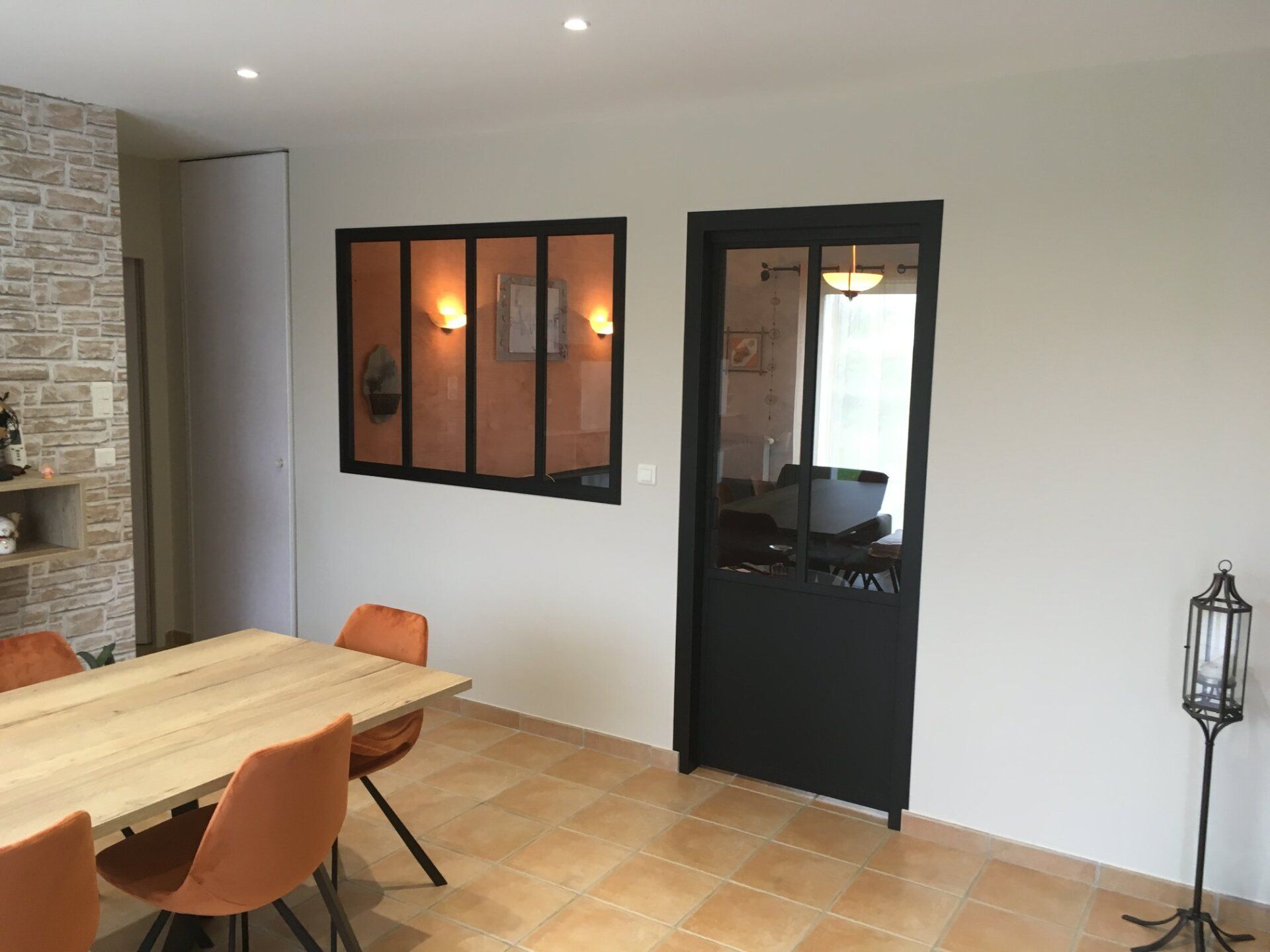 Verrière et porte en métal