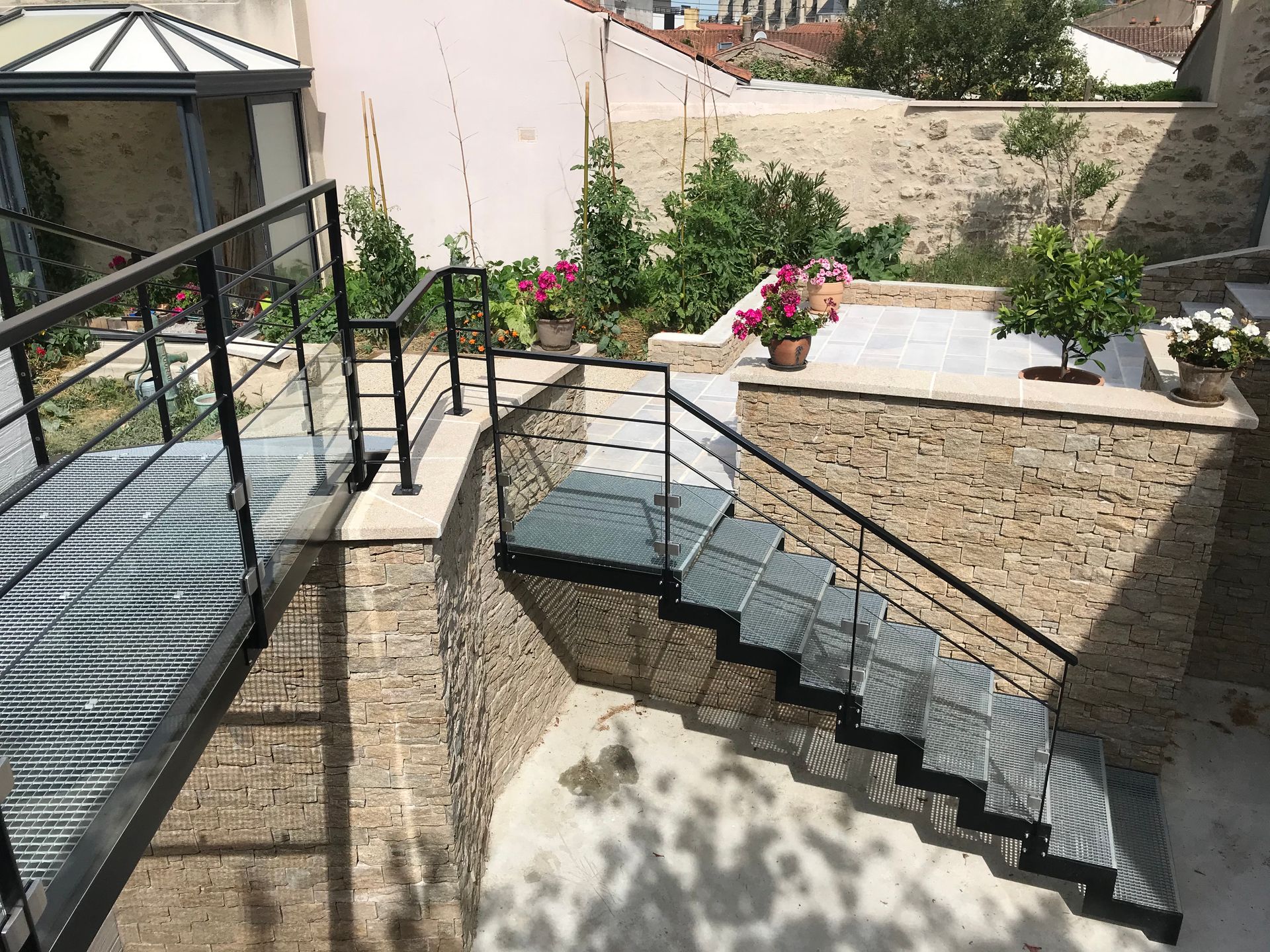 Escalier exterieur marches caillebottis RB Projet Métal