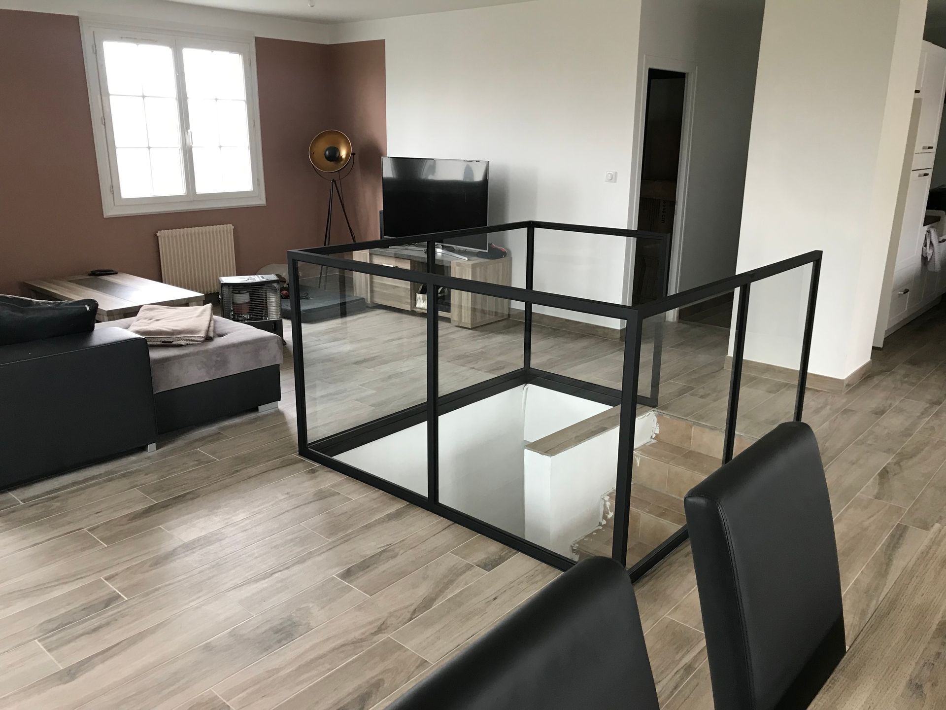 Verrière garde corps métal et verre RB Projet Métal