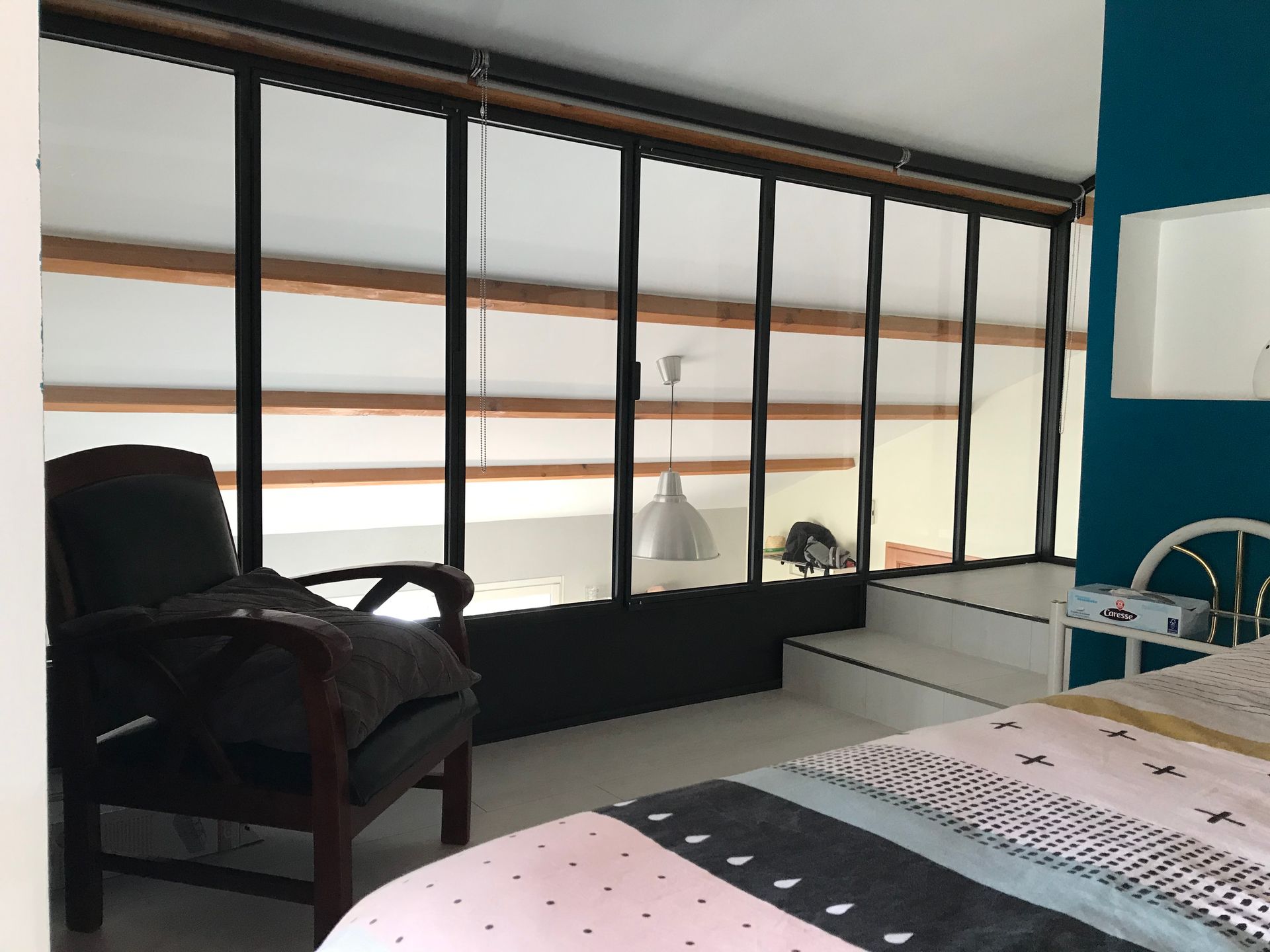 Verrière  de chambre avec fenetre RB Projet Métal