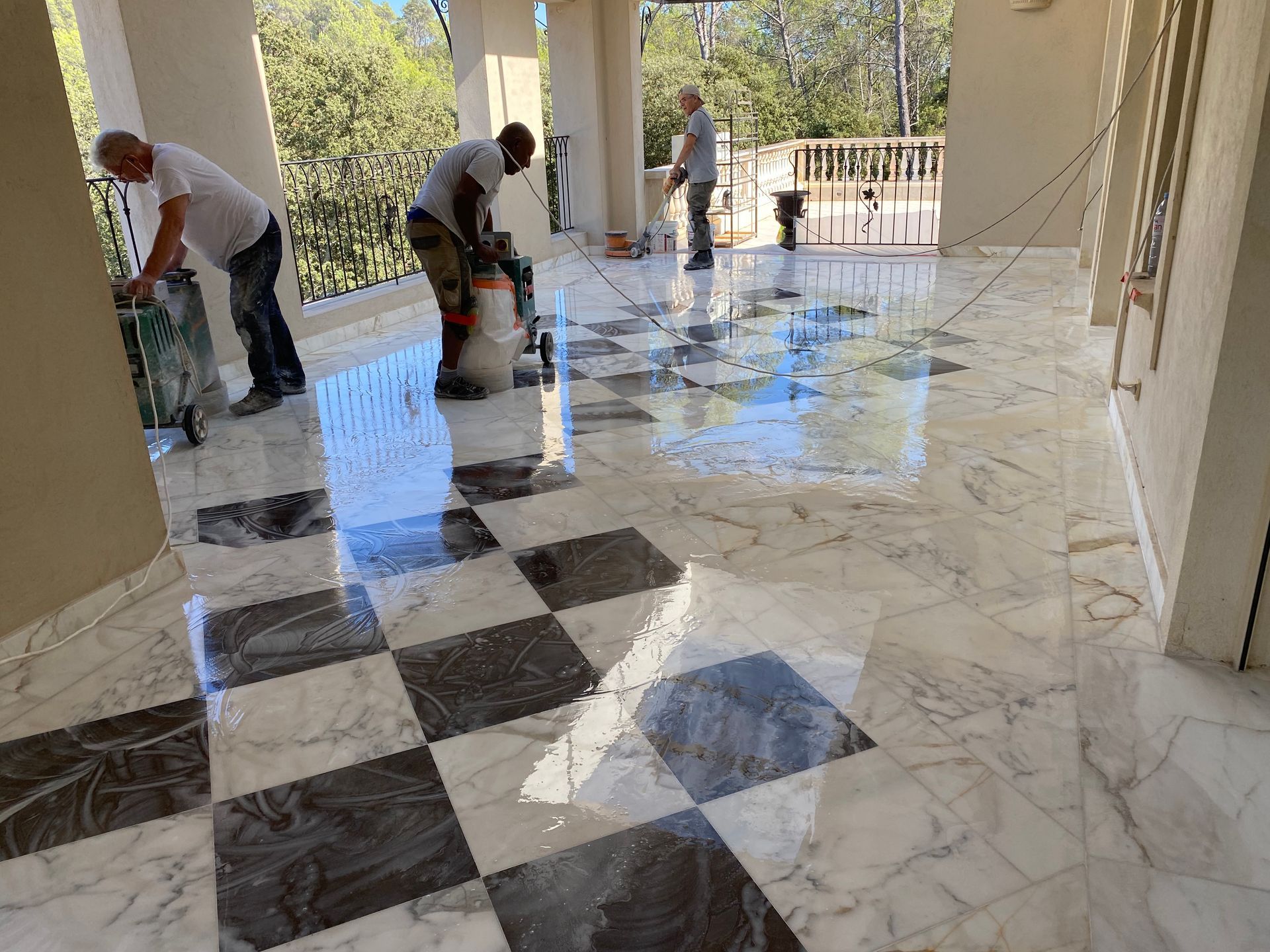 Travaux sur dallage marbre villa Nice