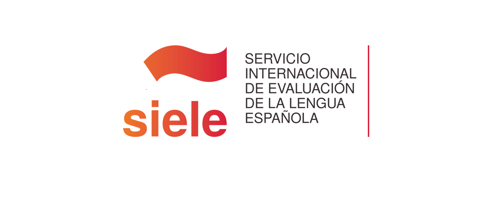 Logotipo de SIELE: gráfico ondulado naranja y rojo con la palabra
