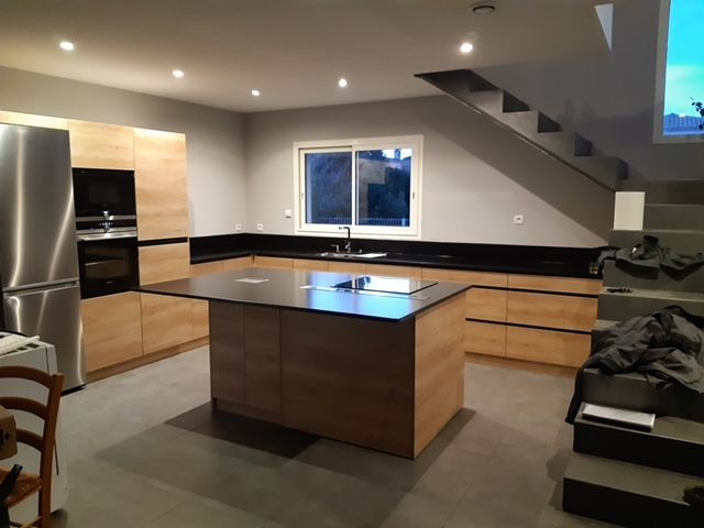 Cuisine avec îlot central