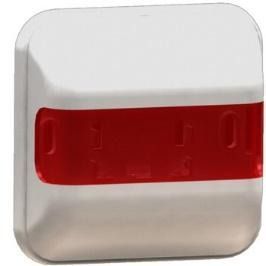 Un cuadrado blanco con una raya roja en el costado.