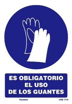 A sign that says es obligatorio el uso de los guantes
