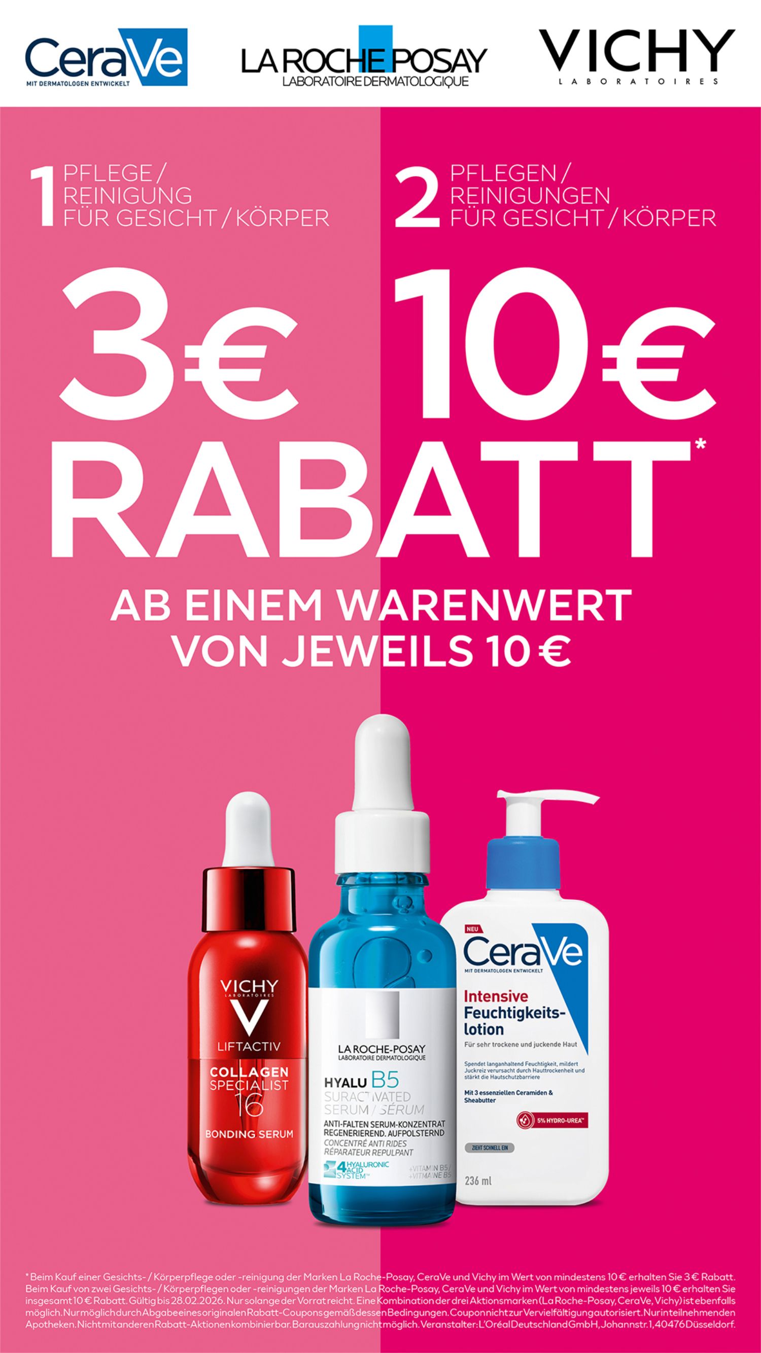 CeraVe, La Roche Posay & Vichy Rabattaktion