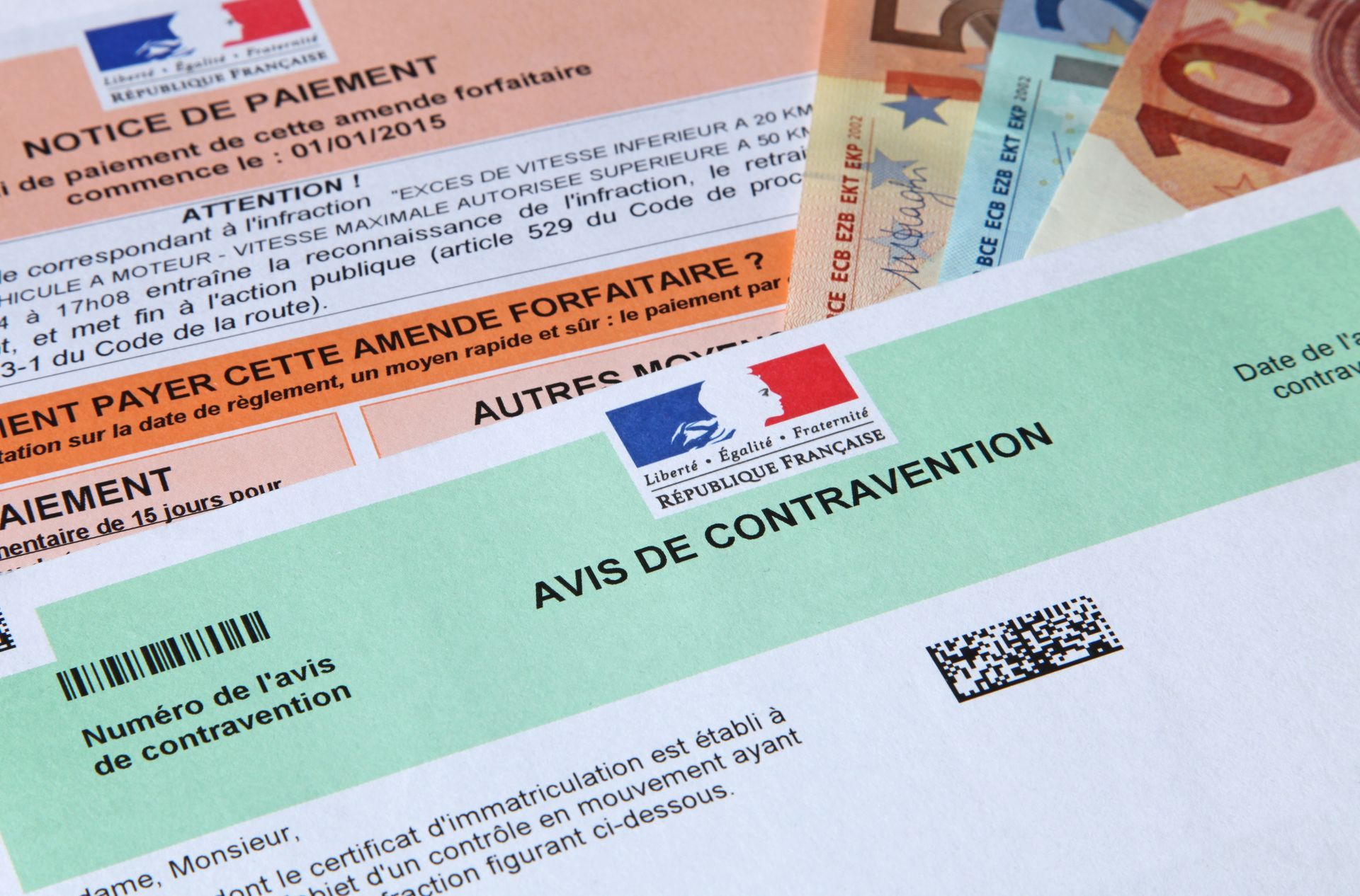 Un avis de contravention