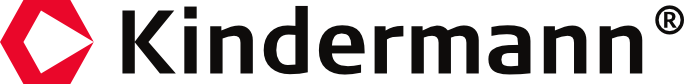 Eine Nahaufnahme eines Kindermann-Logos auf weißem Hintergrund