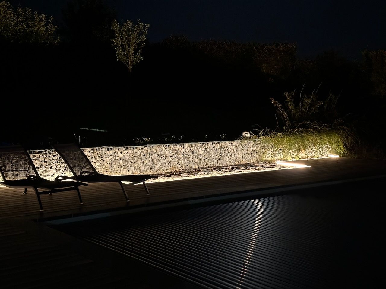 Éclairage d'une terrasse extérieure