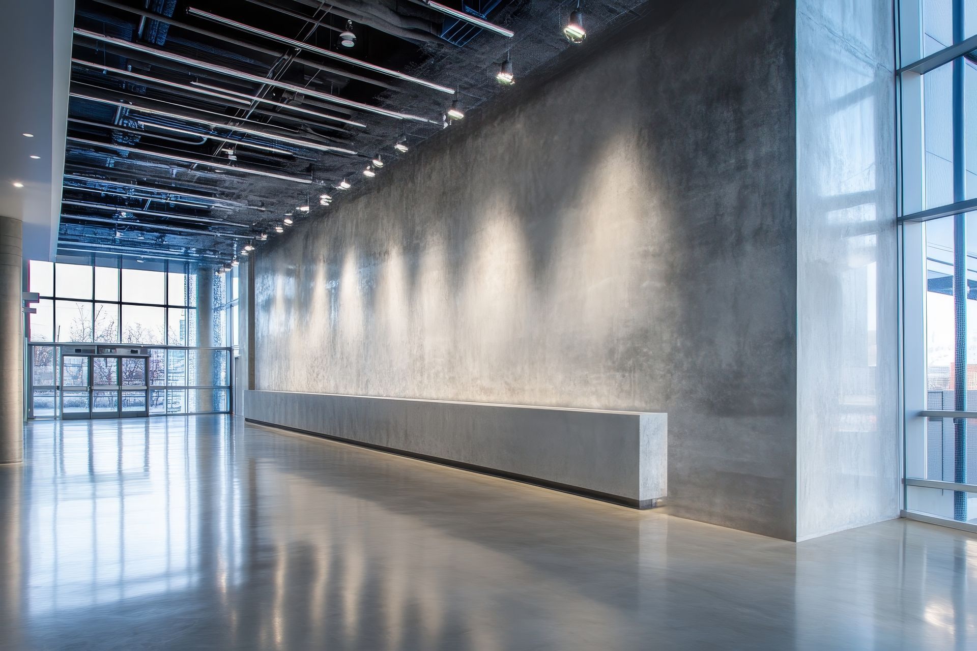 Sol sur chape ciment pour une galerie d'art