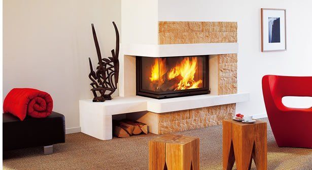 Cheminée centrale Marbrerie Fortis