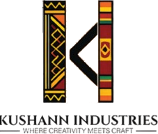A logo for kushann industries where creativity meets craft