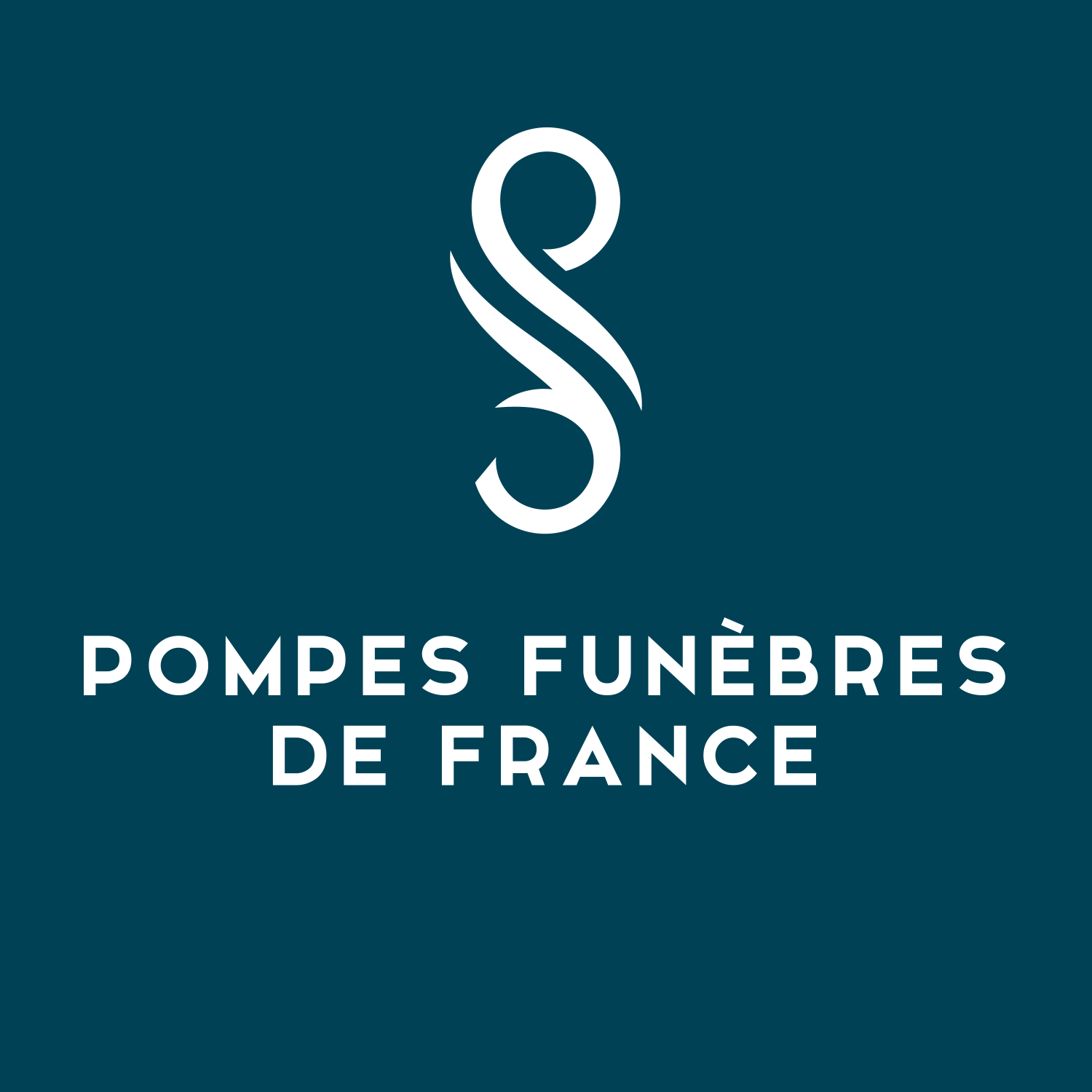Logo blanc de Pompes Funèbres de France