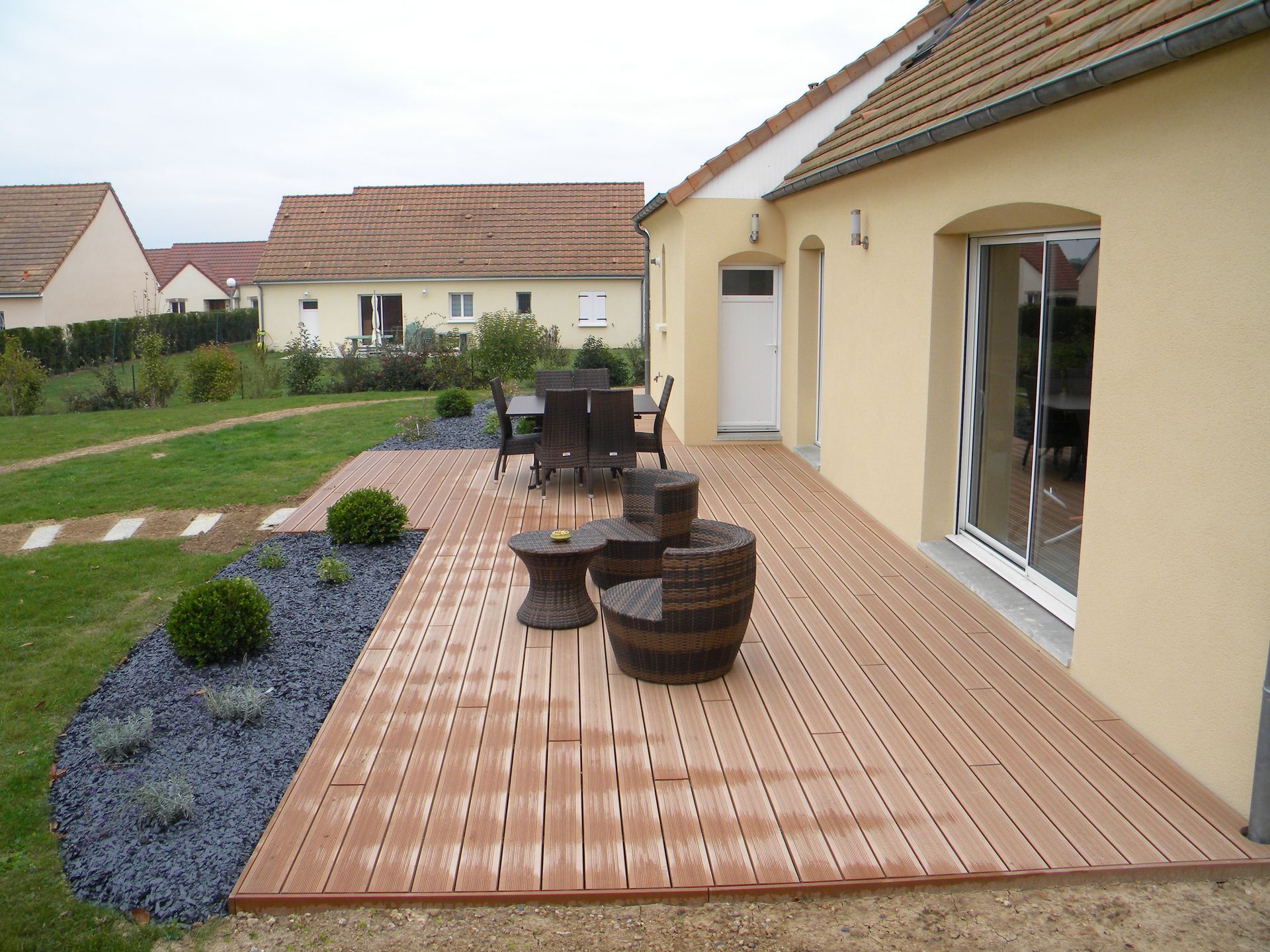 Terrasses claire en lames de bois