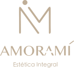 Un logotipo para una empresa llamada amorami estética integral.