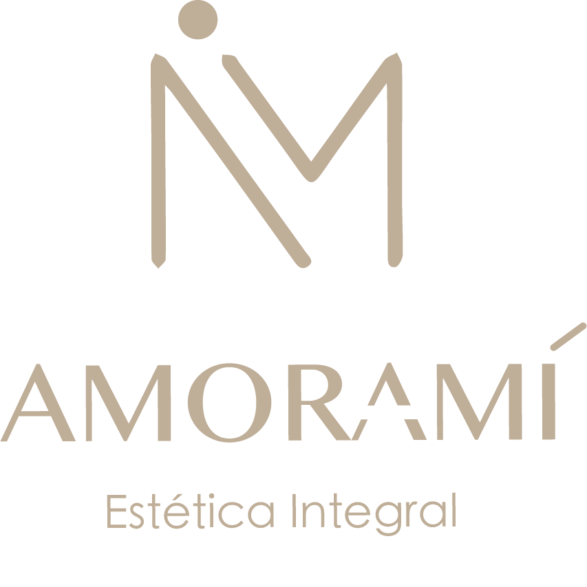 Un logotipo para una empresa llamada amorami estética integral.