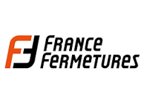 Logo de France Fermetures, avec un symbole FF orange et noir et le nom de l'entreprise.
