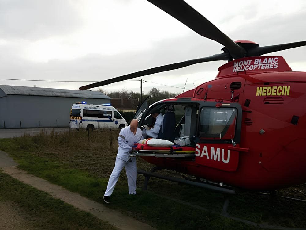 hélicoptère en intervention