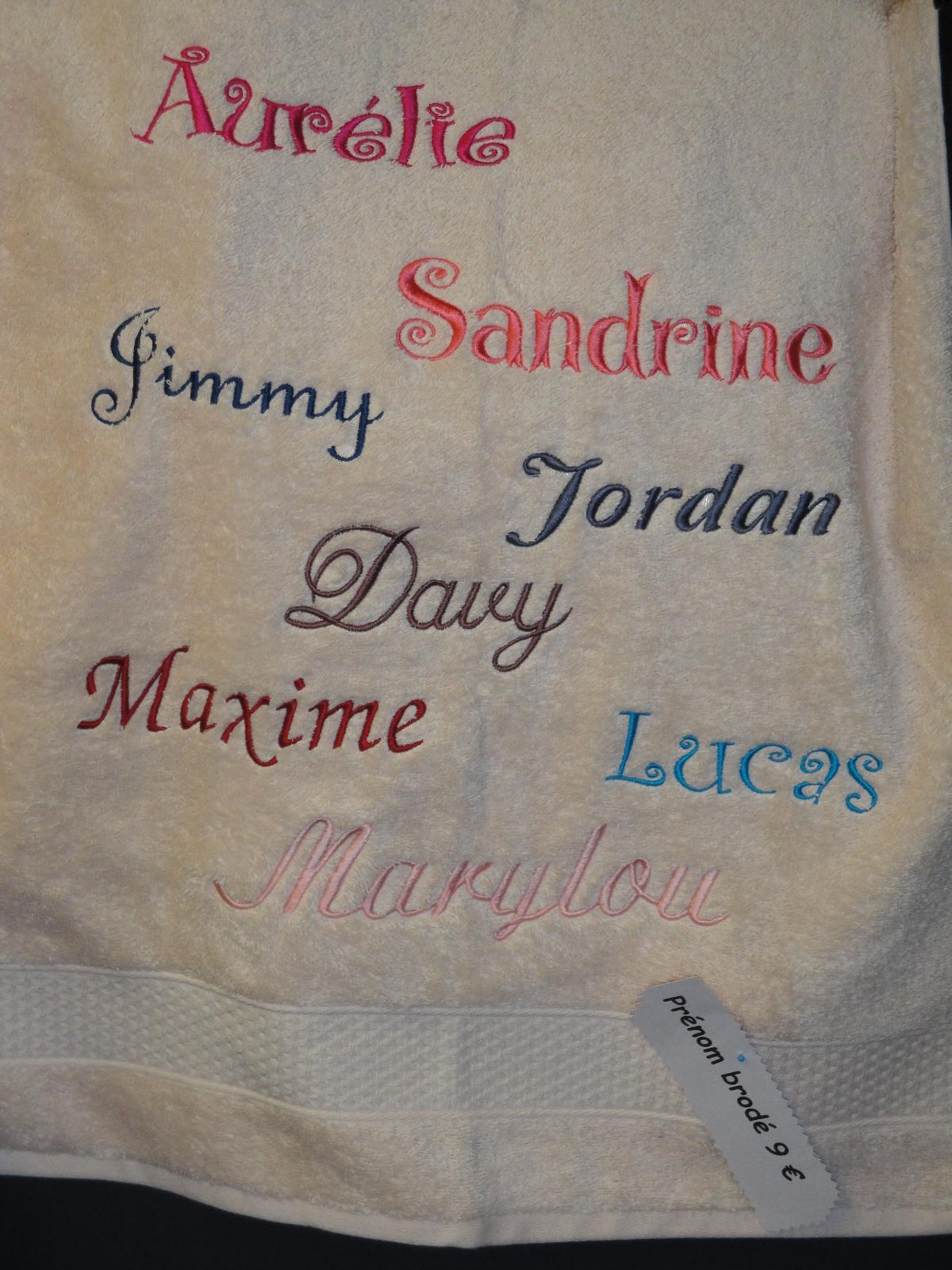 Broderie prénoms