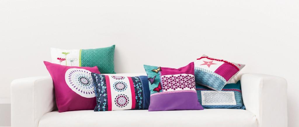 Broderie sur coussins
