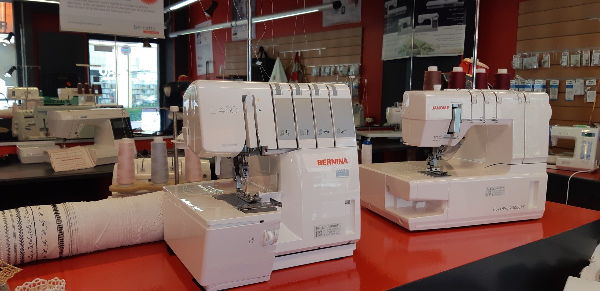 Rayon surjeteuse recouvreuse