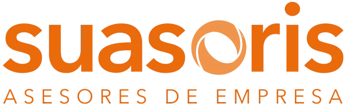 Logo naranja y gris de Suasoris Asesores de Empresa sobre fondo blanco