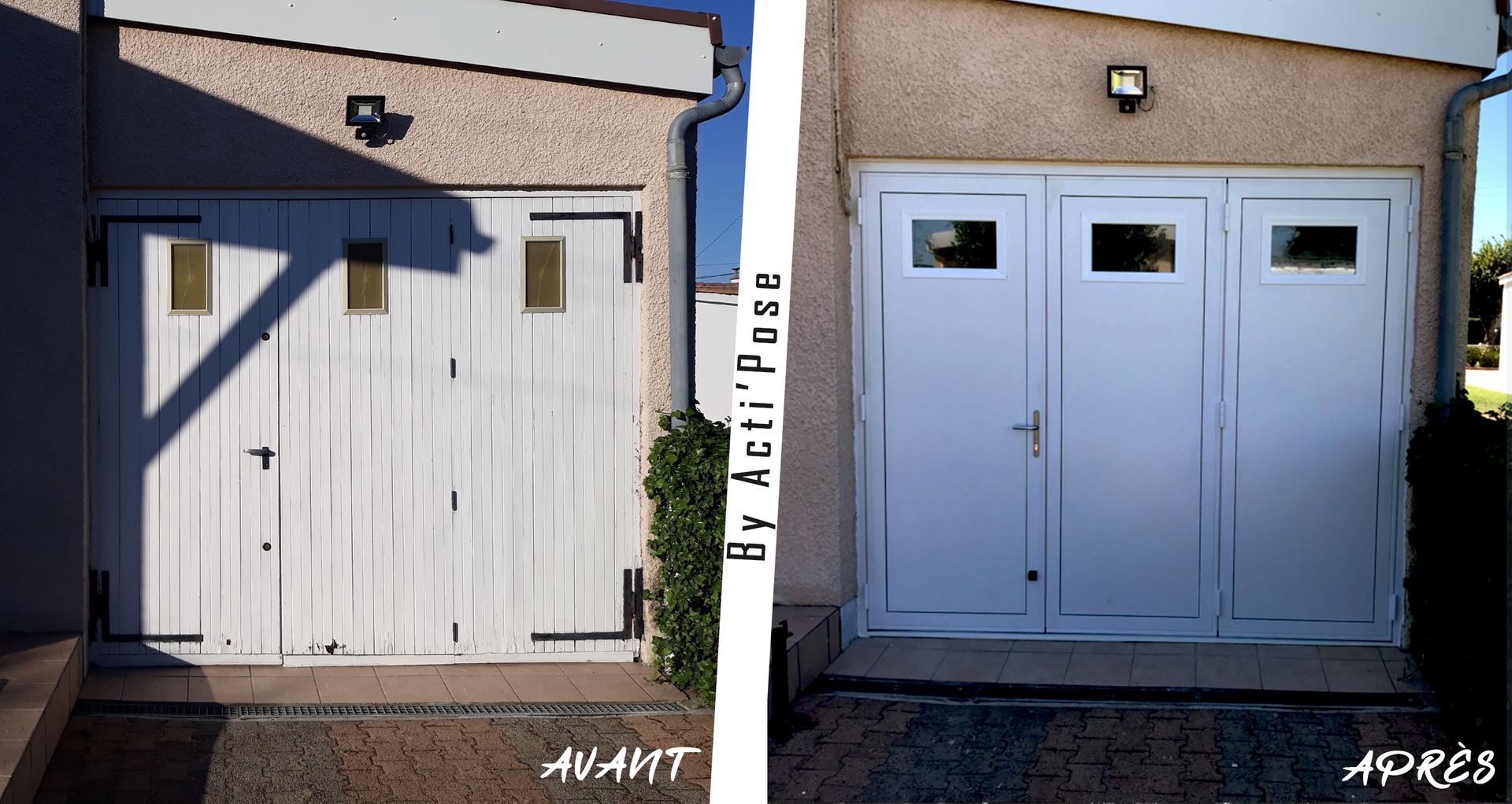 Porte de garage avant/après 2