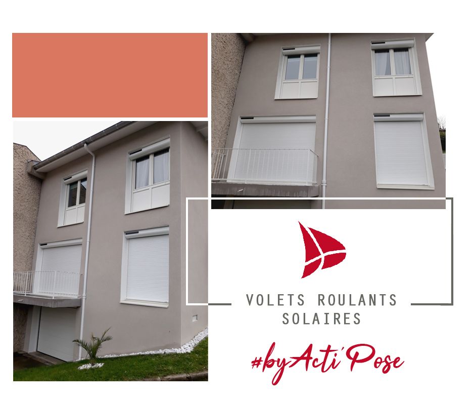 Volets roulants fermés blancs