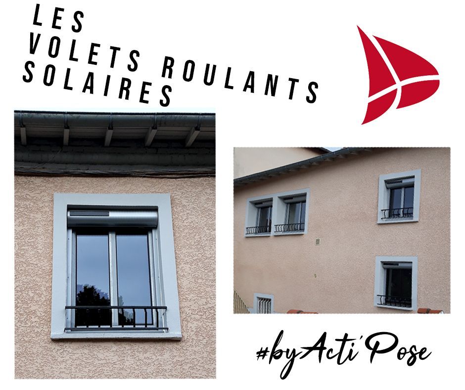 Plusieurs volets roulants solaires installés