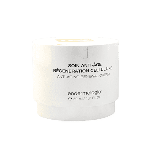 Un frasco blanco de crema renovadora antiedad Soin Anti-Edad Regeneración Celular