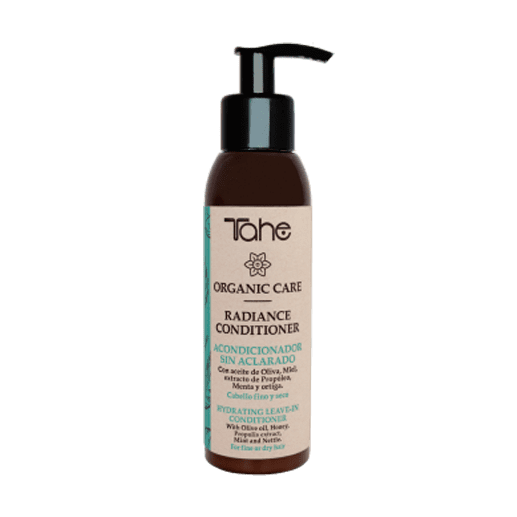 Una botella de acondicionador radiante Tohe Organic Care