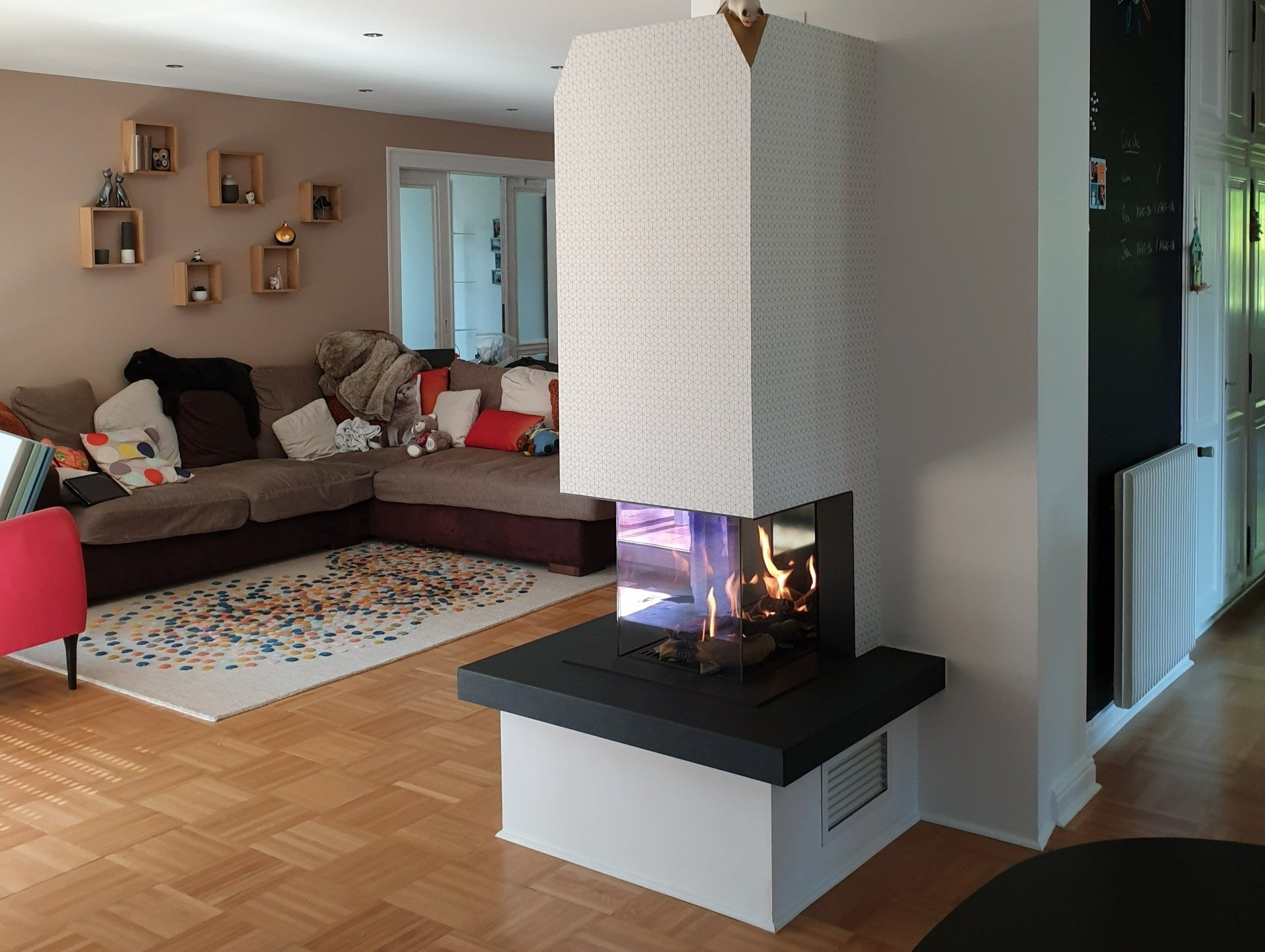 Cheminée gaz 3 côtés