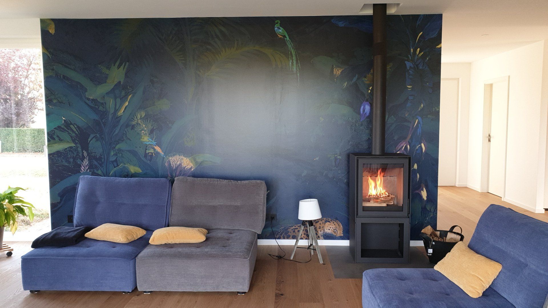 Poêle à bois dans un salon