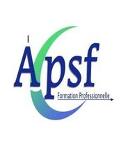 Accueil Logo APSF avec un lettrage stylisé bleu et vert et le texte « Formation Professionnelle »