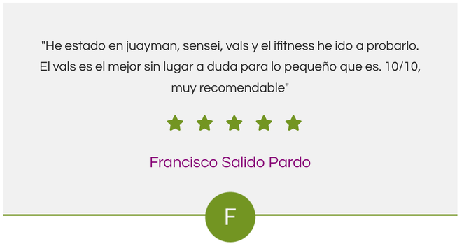 Una captura de pantalla de una reseña de Francisco Solido Pardo