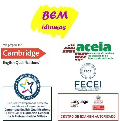 Un collage de logotipos que incluye las titulaciones de Cambridge English.