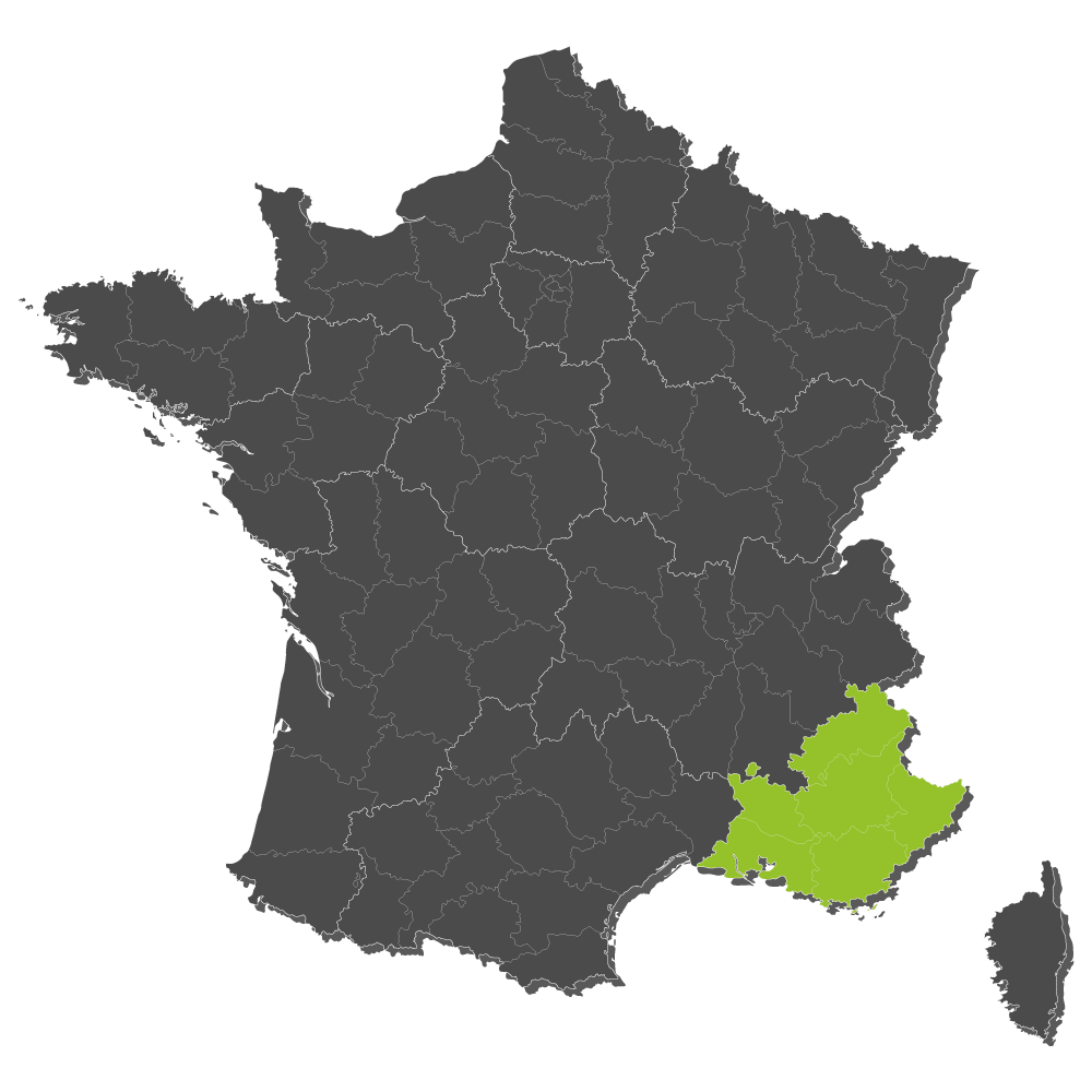 Carte départements intervention