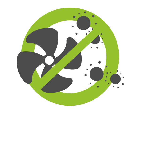 Logo ventilation polluée barré