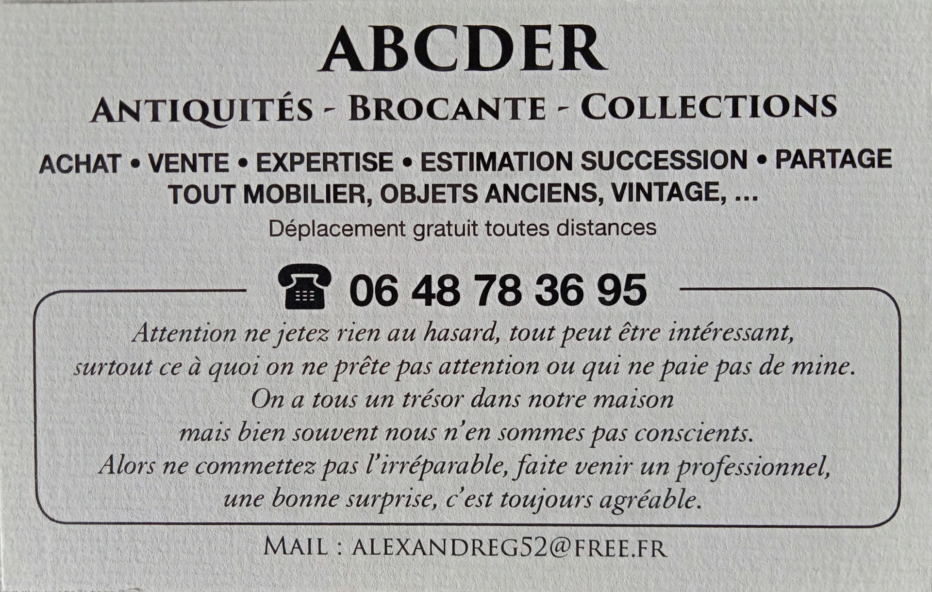 Carte de visite recto