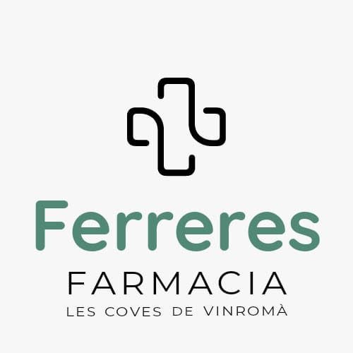 Ferreres Farmacia logo in green and black with Les Coves de Vinromà texto