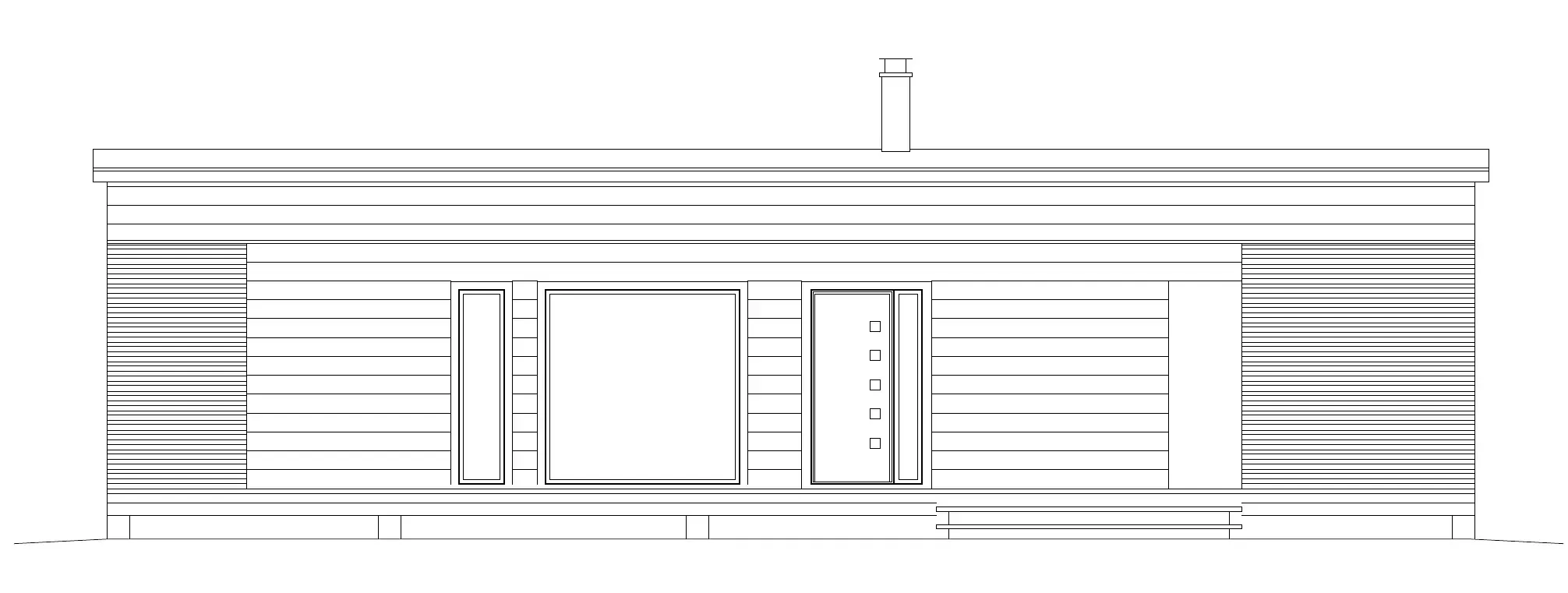 Schema einer Gebäudefassade mit mehreren Fenstern und horizontalen Linien.