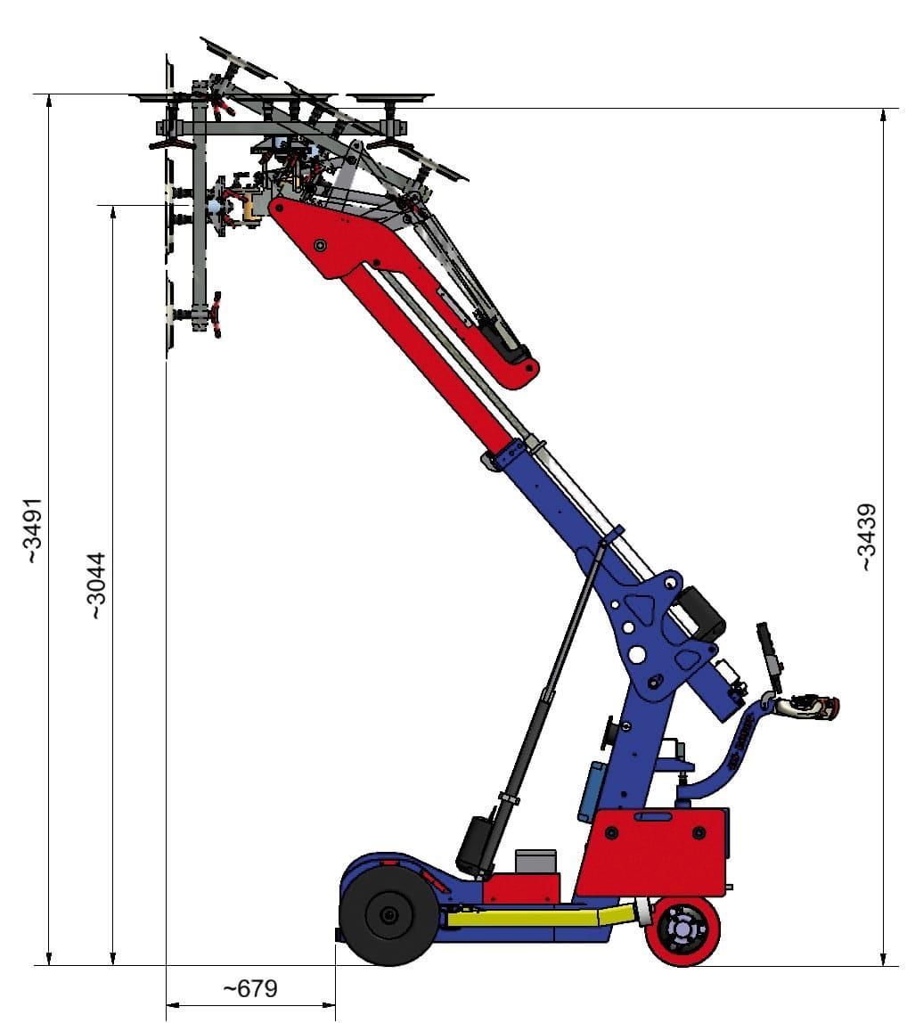 Eine Maßzeichnung vom KS robot 600