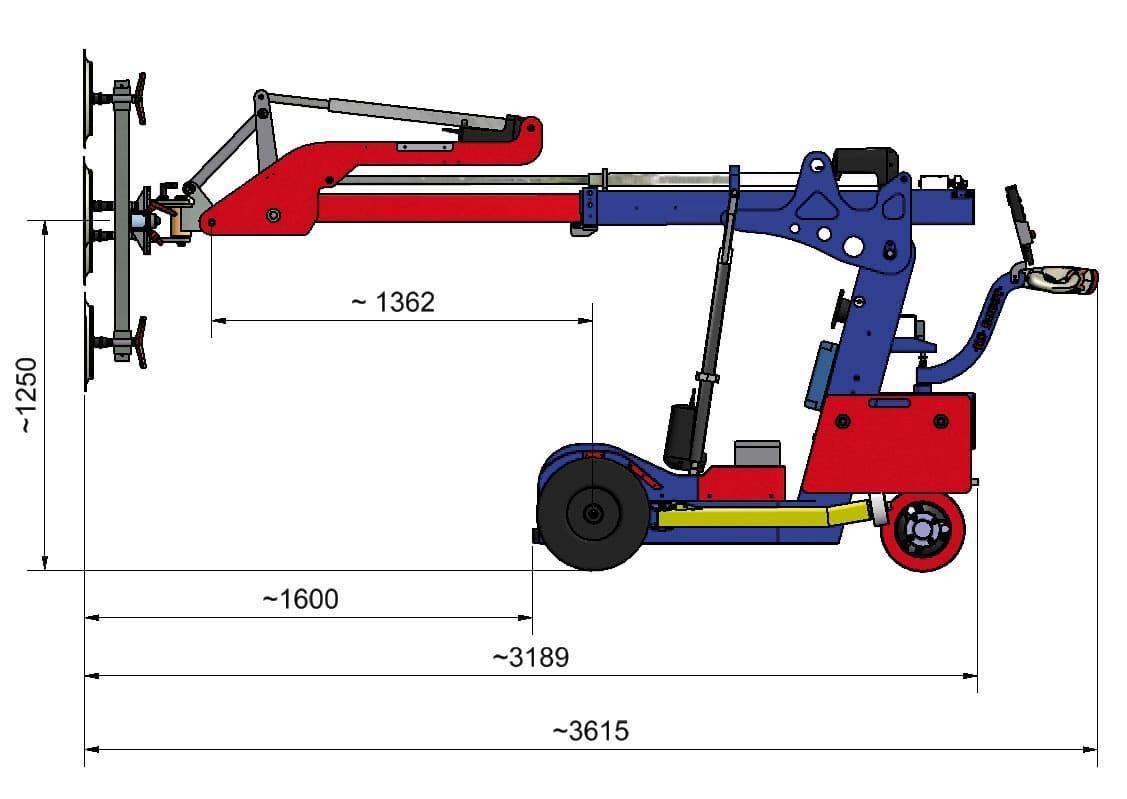 Eine Maßzeichnung vom KS robot 600