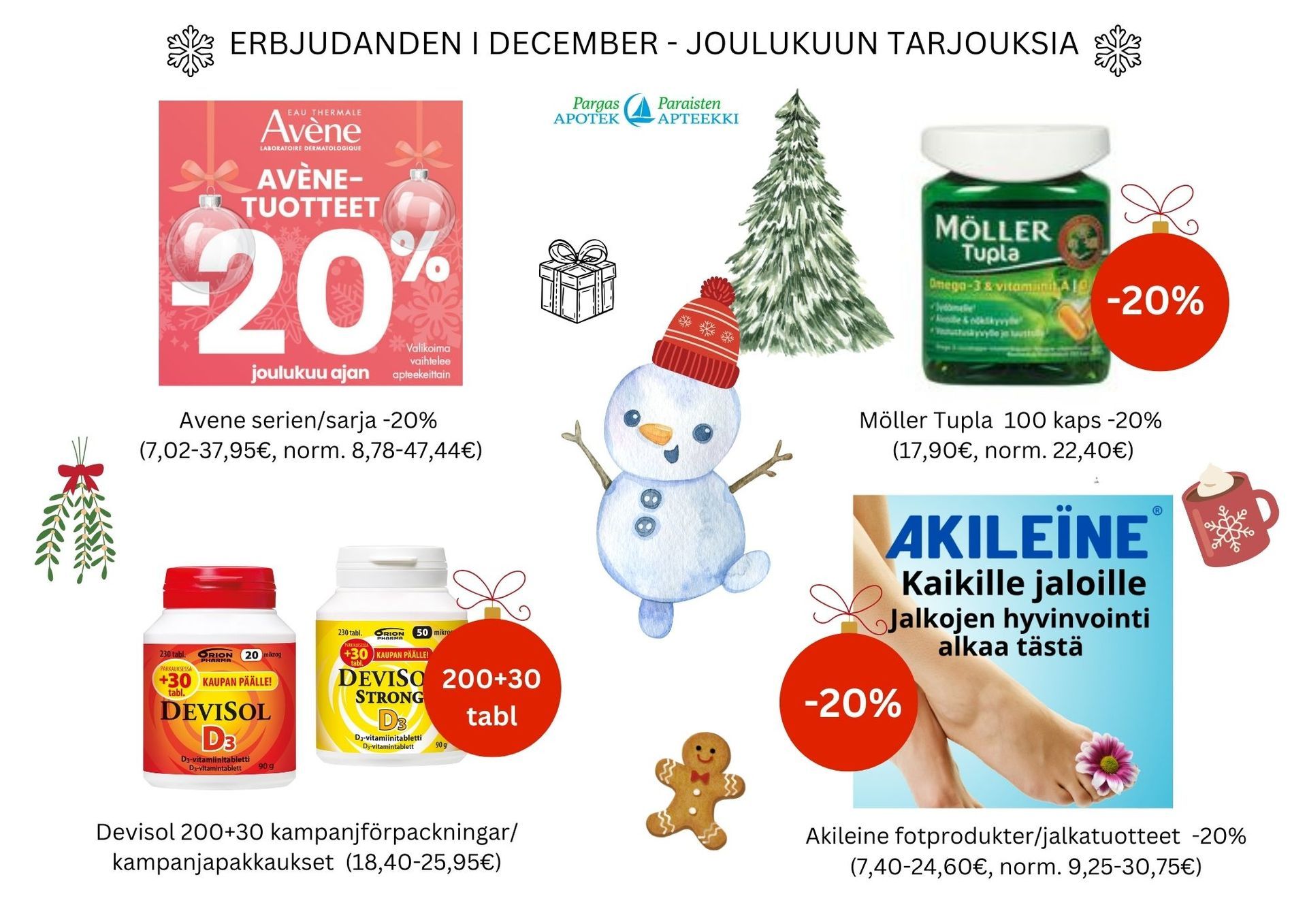 Paraisten apteekkin ajankohtaiset tarjoukset