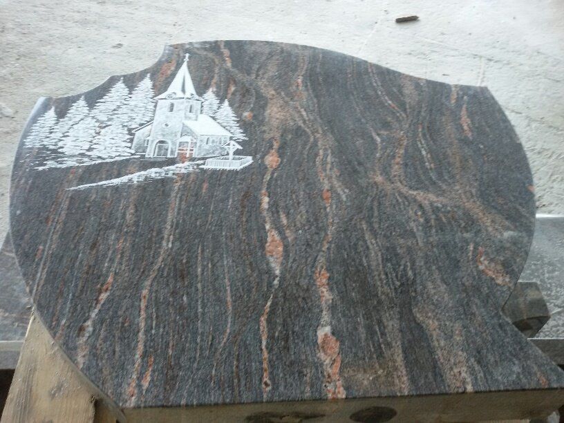 Monument funéraire avec église