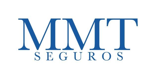 Logotipo de MMT Seguros: texto en azul,