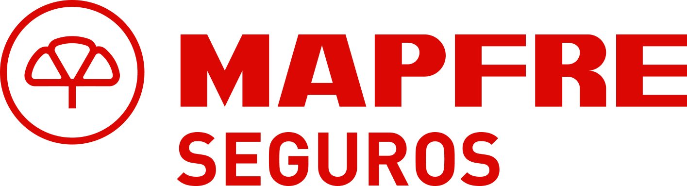 Logotipo de MAPFRE Seguros en rojo, con el icono del paraguas dentro de un círculo.