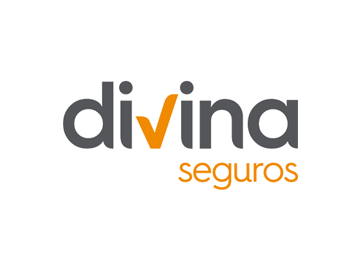 Logotipo para la compañía de seguros Divina Seguros, que presenta la palabra