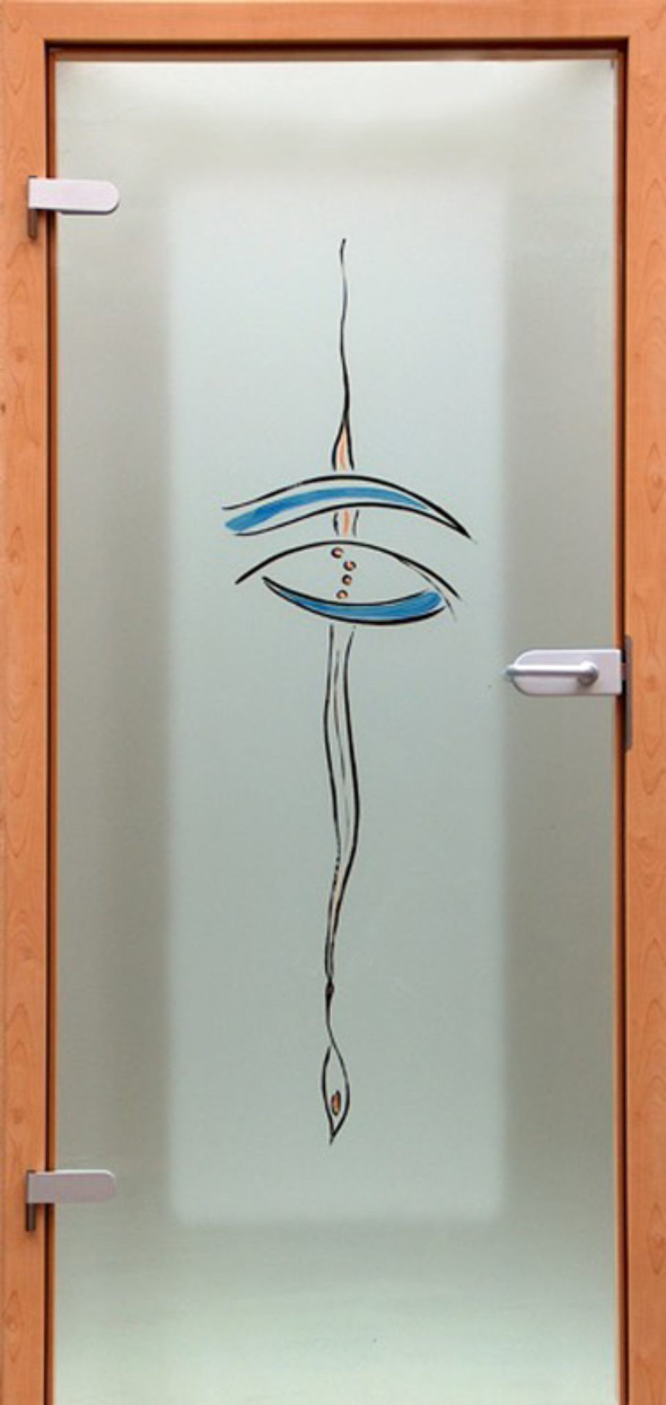 Glastür mit Ornament